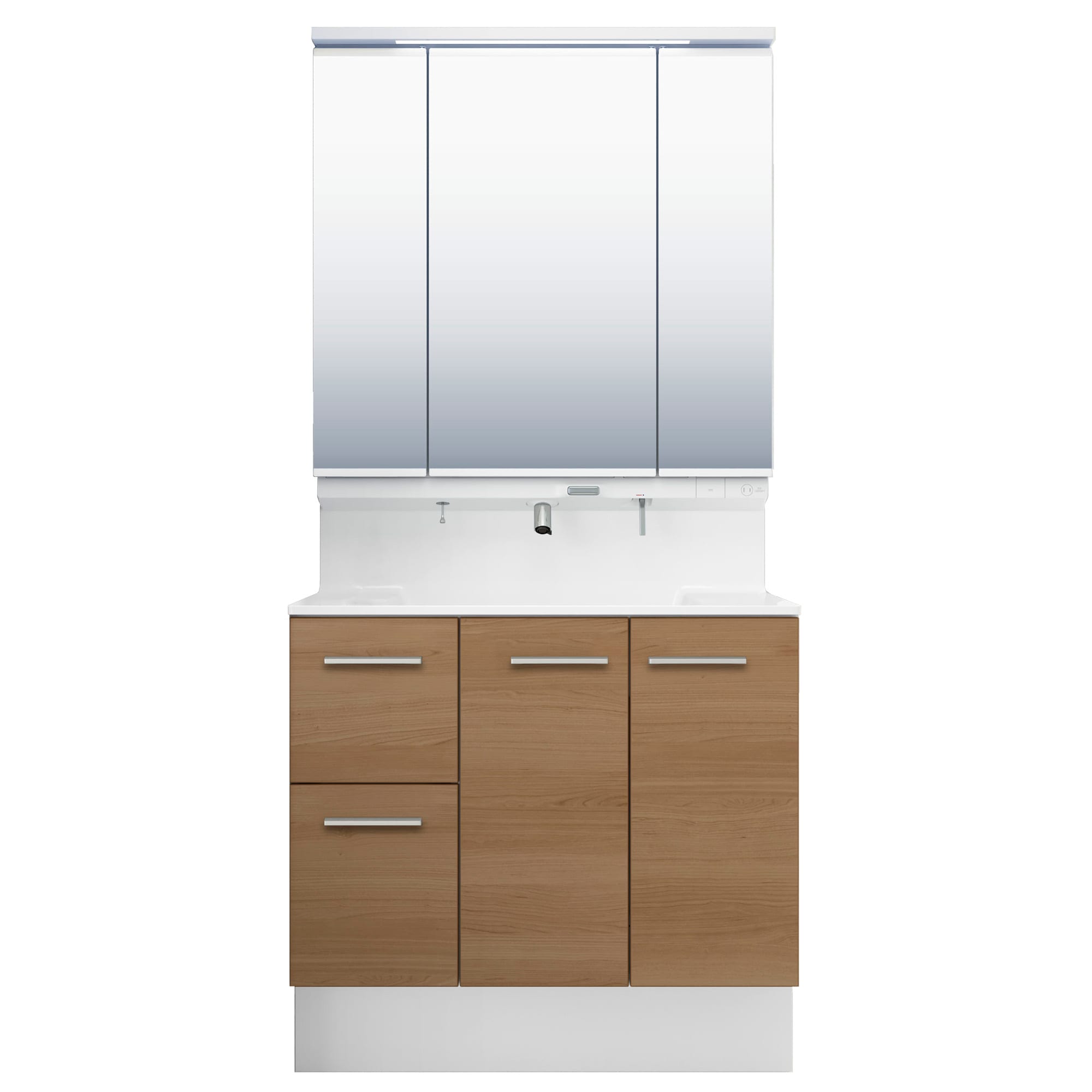 LIXIL 洗面化粧台 R1 間口90cm プッシュ水栓三面鏡片引出