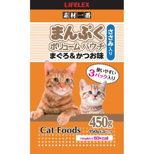 まんぷくボリュームパウチ　まぐろ＆かつお味　ささみ入り　×１６個セット