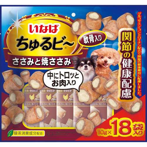 いなば食品　ちゅるビ～ささみと焼ささみ軟骨入り　関節の健康配慮　１０ｇ×１８袋