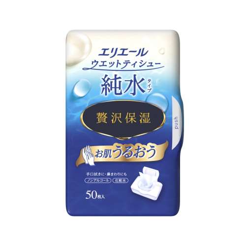 大王製紙　エリエールウエットティシュー純水タイプ贅沢保湿　ボックス　本体５０枚