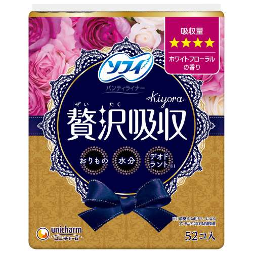 ※※ユニチャーム ソフィ 贅沢吸収 ホワイトフローラル 少し多い用５２枚