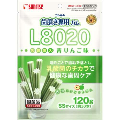 マルカン　サンライズ事業部　ゴン太の歯磨ガムＳＳ　乳酸菌青りんご１２０ｇ
