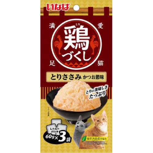 いなば食品　鶏づくし　とりささみ　かつお節味　６０ｇ×３Ｐ　×２４個セット かつお節味　×２４個セット