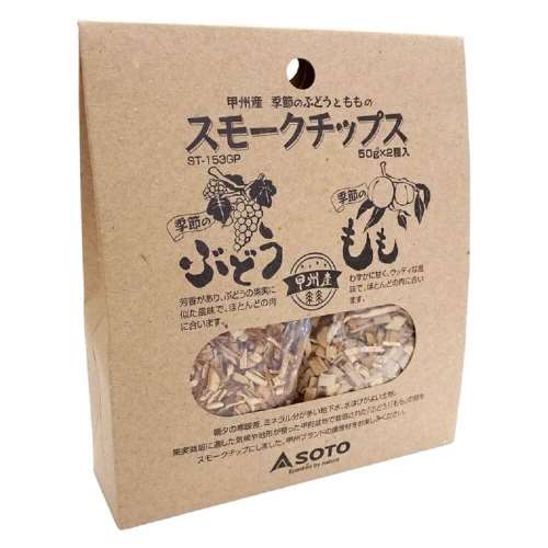 甲州産　季節のぶどうともものスモークチップス